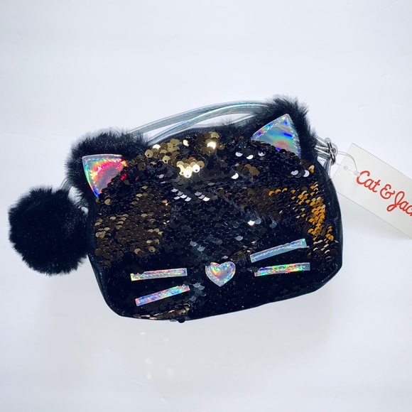 Reversible sequin Cat crossbody bag - Picture 3 of 7